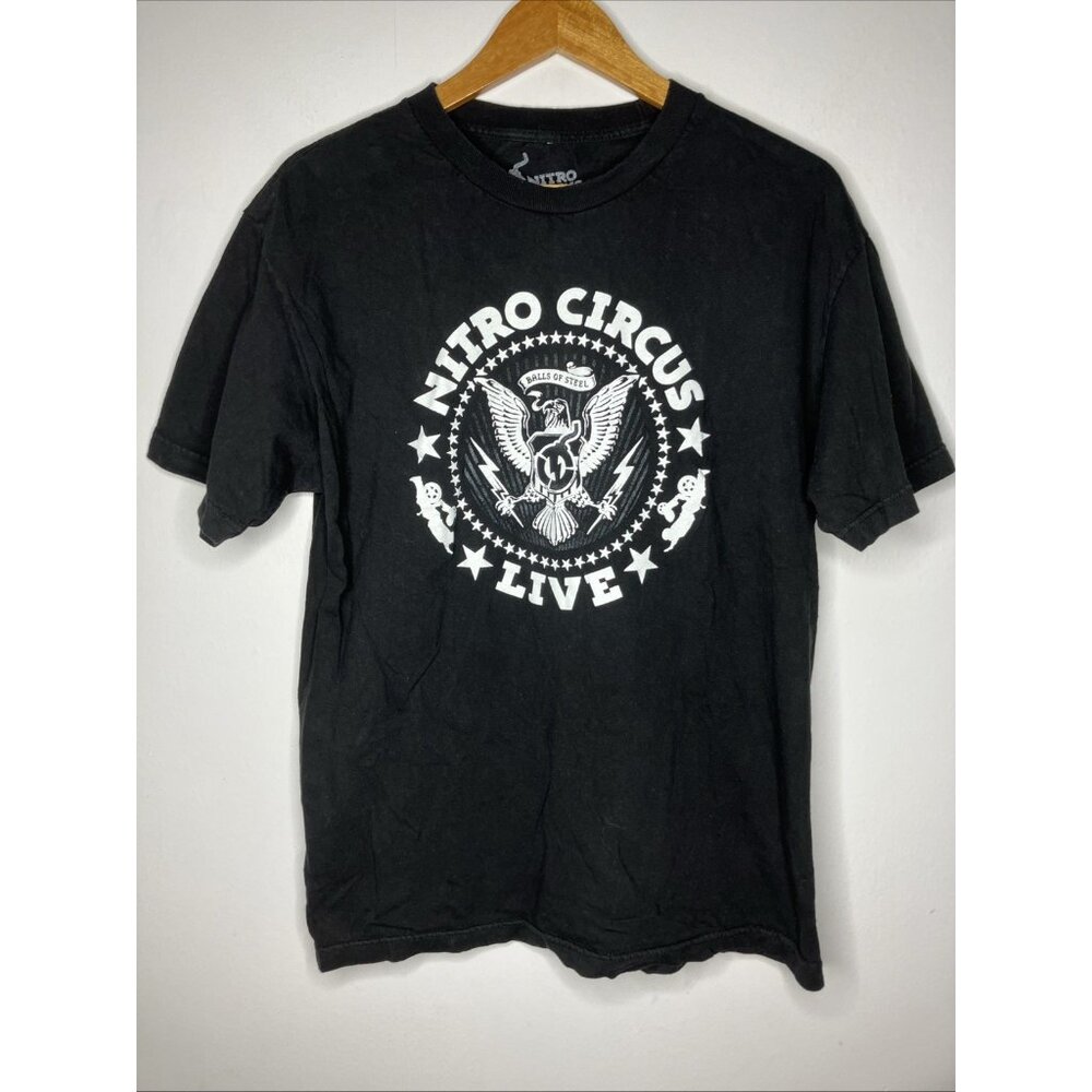 Nitro Circus Live Mne's Large Black T-Shirt Eagle